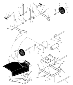 Mower Housing Suspension Diagram and Parts List for 461605X99A 2005 Briggs and Stratton Lawn Tractor